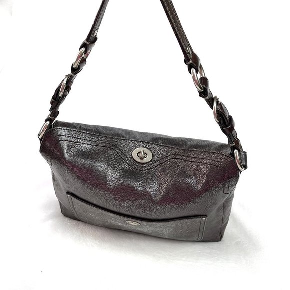 Coach Metallic Gray Shoulder Bag - Picture 10 of 15